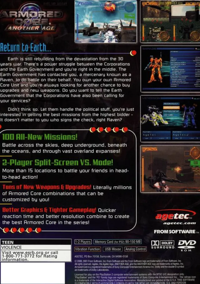 Online Armored Core 2 Another Age Ps2 Games