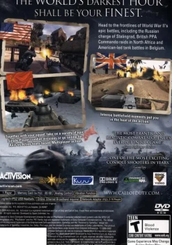 Online Call of Duty Finest Hour Ps2 Games