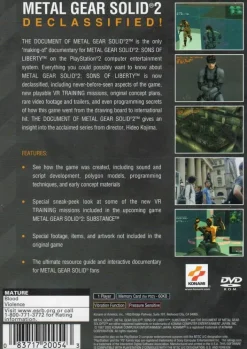 Clearance Document of Metal Gear Solid 2 Ps2 Games