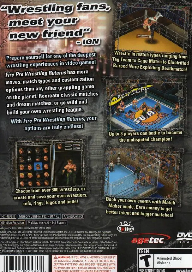 Hot Fire Pro Wrestling Returns Ps2 Games