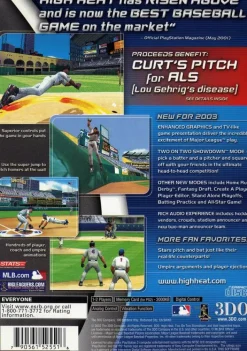 Clearance High Heat Baseball 2003 Ps2 Games
