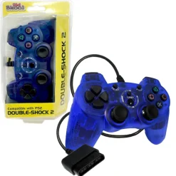 New PS2 New CLEAR BLUE Wired Controller Ps2 Accessories