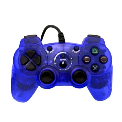 New PS2 New CLEAR BLUE Wired Controller Ps2 Accessories