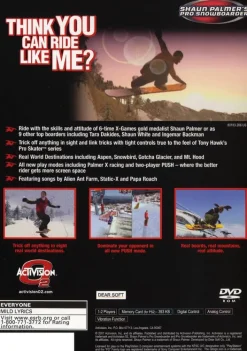 Clearance Shaun Palmers Pro Snowboarder Ps2 Games