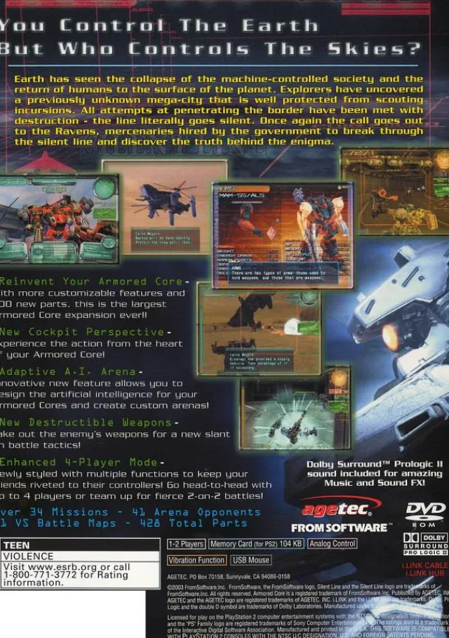 Clearance Silent Line Armored Core Ps2 Games